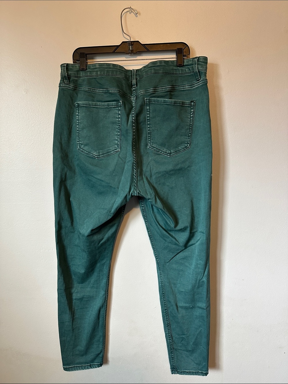 Ava & Viv High-Rise Green Distressed Jeans Women's Size 16 - Picture 3 of 5